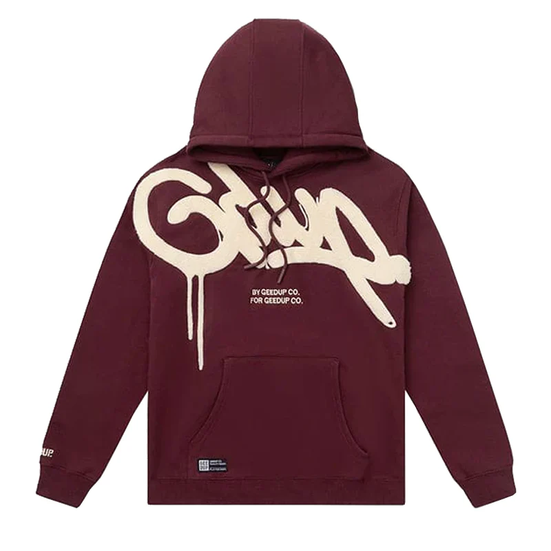 Geedup Handstyle Hoodie ‘Maroon/Cream’ Geedup Handstyle Hoodie ‘Maroon/Cream’