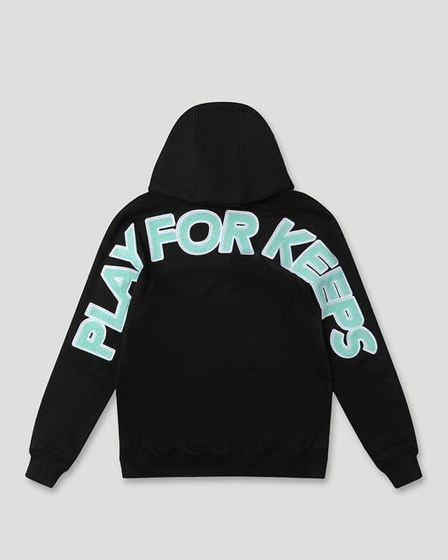 Geedup Co Play For Keeps Hoodie – Black Teal Geedup Co Play For Keeps Hoodie – Black Teal