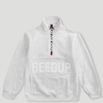 Geedup Core Logo Qtr Zip White Marle