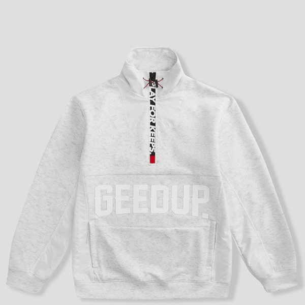 Geedup Core Logo Qtr Zip White Marle