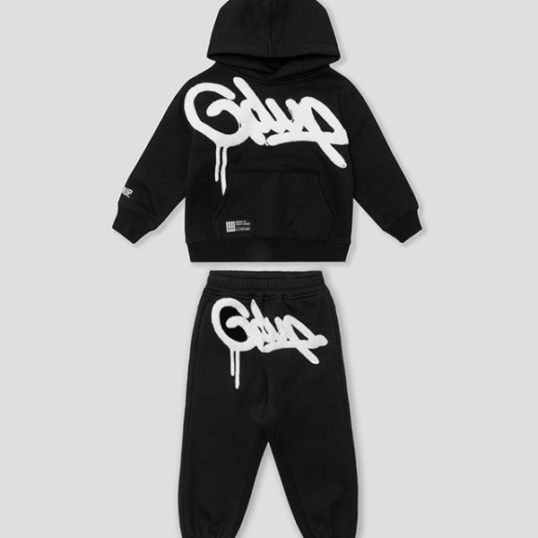 Geedup Handstyle Kids Tracksuit Black/White