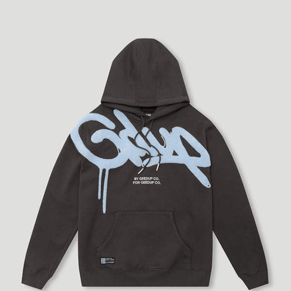 Geedup Handstyle Hoodie Graphite/Pale Blue