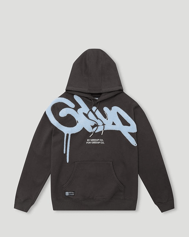 Geedup Handstyle Hoodie Graphite/Pale Blue Geedup Handstyle Hoodie Graphite/Pale Blue