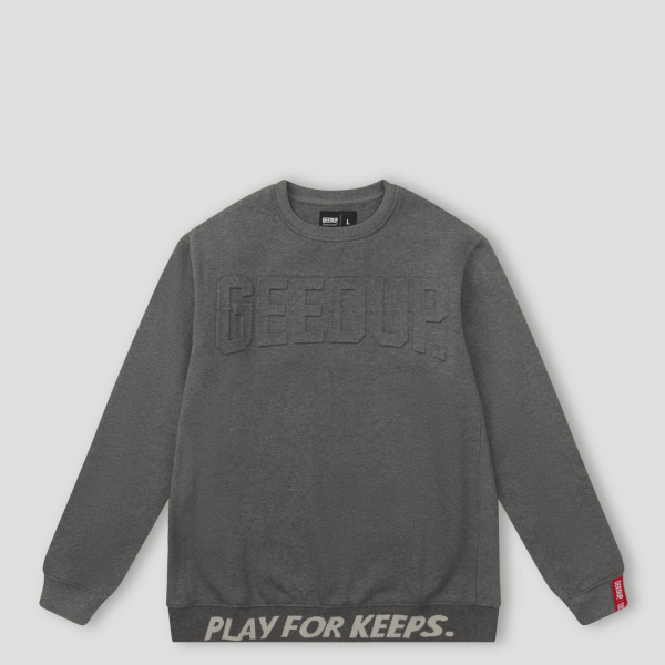 Geedup PFK Core Logo Embossed Crewneck Asphalt