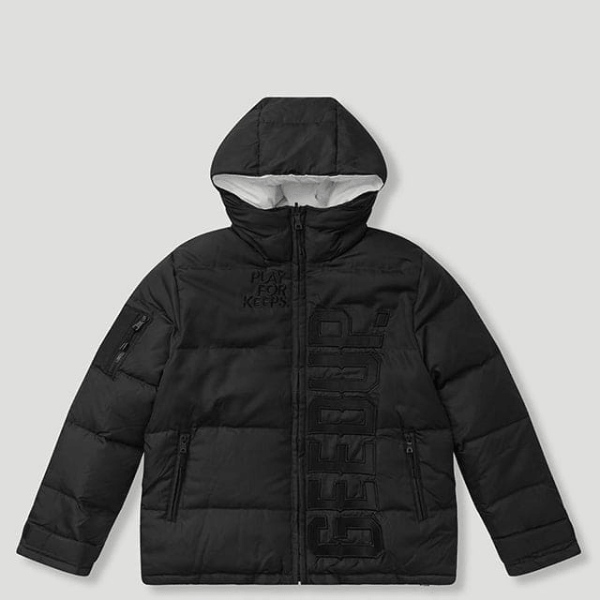 Geedup Core Logo Reversible Puffer Jacket Black/White