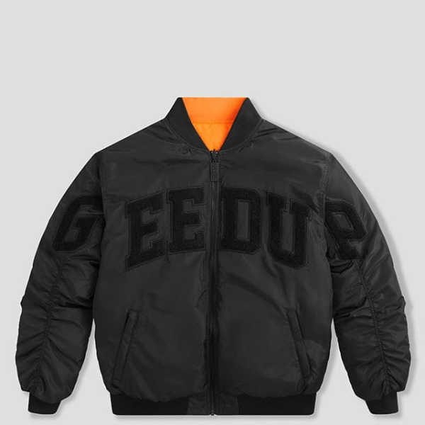Geedup Team Logo/Handstyle Reversible Bomber Black/Orange