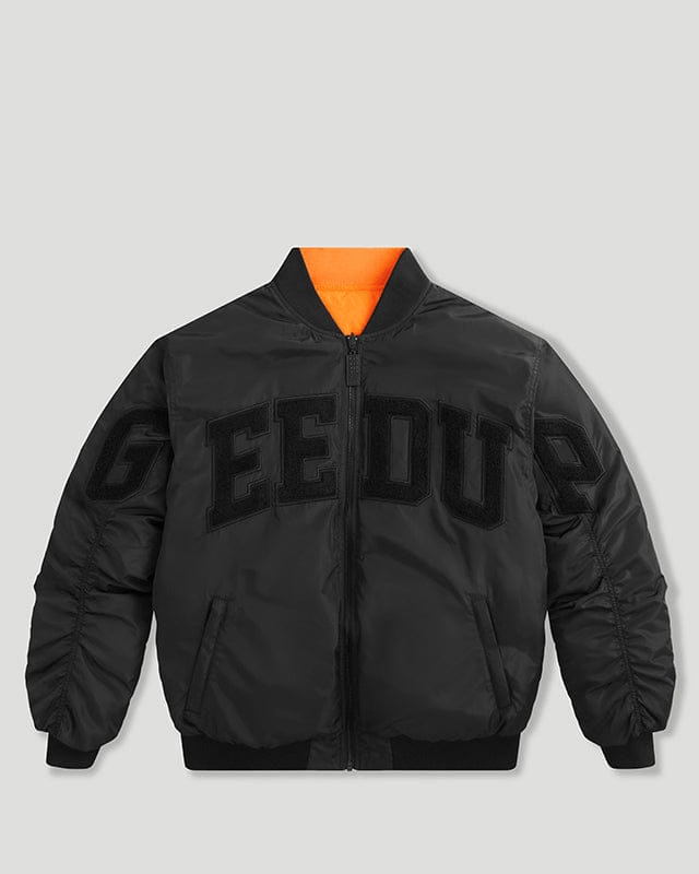 Geedup Team Logo/Handstyle Reversible Bomber Black/Orange Geedup Team Logo/Handstyle Reversible Bomber Black/Orange