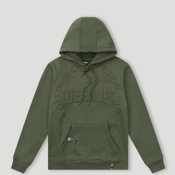 Geedup O/S Emblem Emboss Hoody Military Green