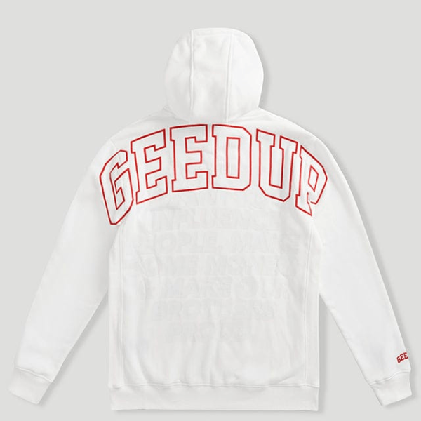 Geedup Proud Team Logo Hoodie White/Red