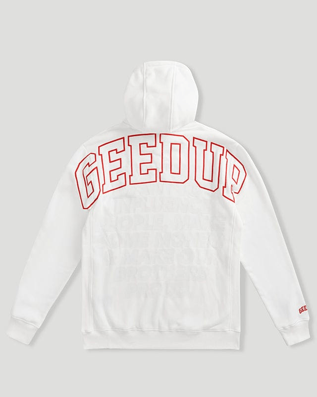 Geedup Proud Team Logo Hoodie White/Red Geedup Proud Team Logo Hoodie White/Red