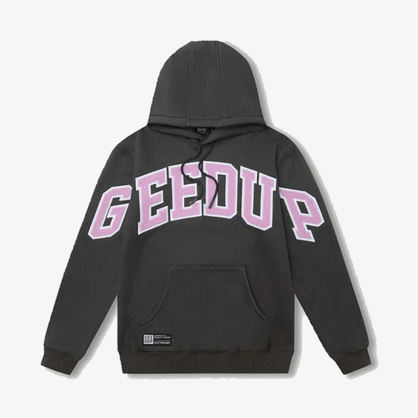 Geedup Team Logo Charcoal Dusty Pink Hoodie