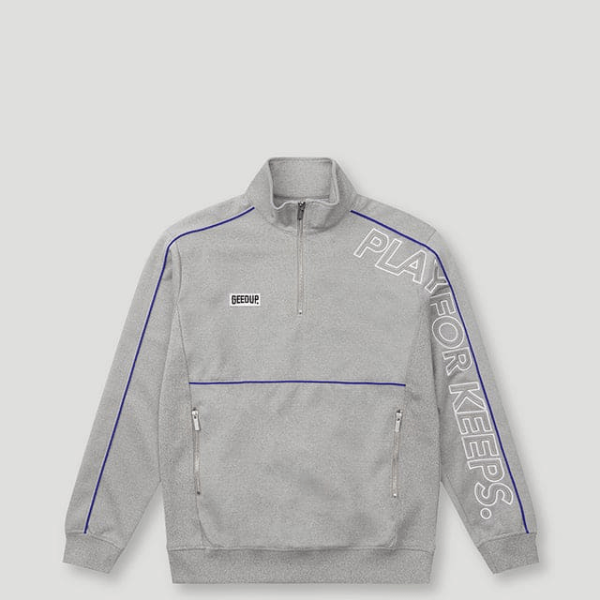 Geedup Play For Keeps Qtr Zip Grey/Blue