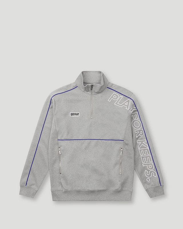 Geedup Play For Keeps Qtr Zip Grey/Blue Geedup Play For Keeps Qtr Zip Grey/Blue