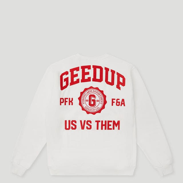 Geedup Strong-Arm Department Crewneck White/Red