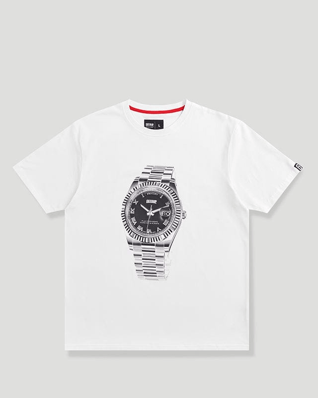 Geedup Payday Watch T-Shirt White Geedup Payday Watch T-Shirt White
