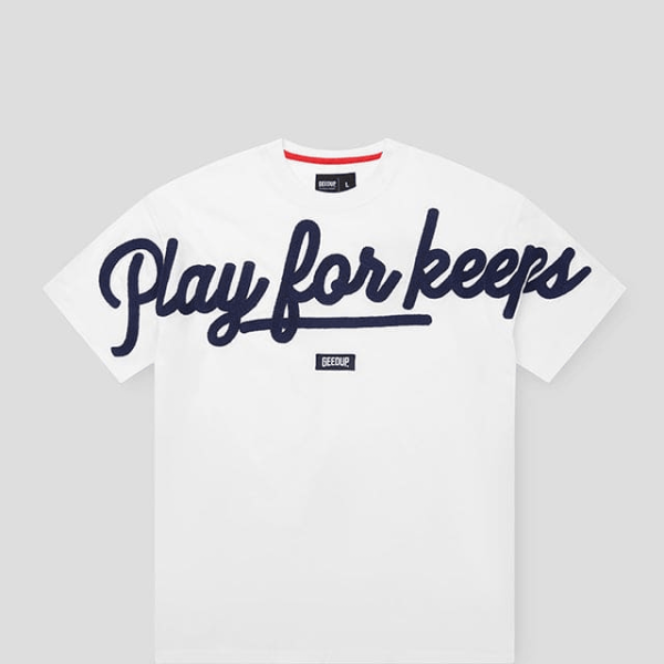 Geedup PFK Script T-Shirt White/Navy
