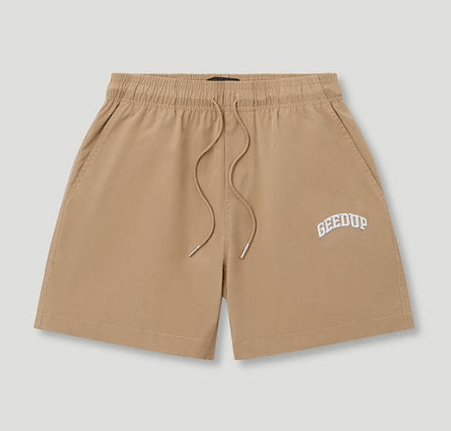 Geedup Micro Team Logo Shorts Tan