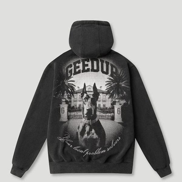 Geedup Dobermann Hoodie Washed Black