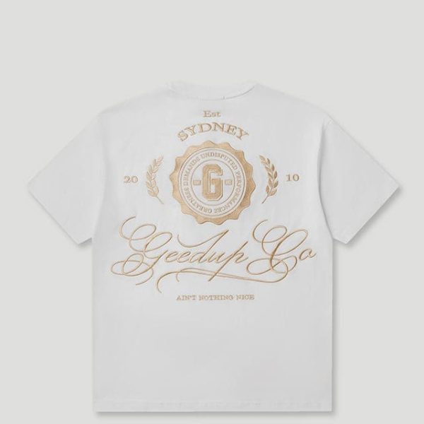 Geedup Co. Cursive T-Shirt Off White