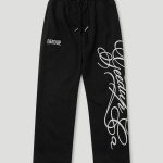 Geedup Cursive Logo Trackpant Black/White