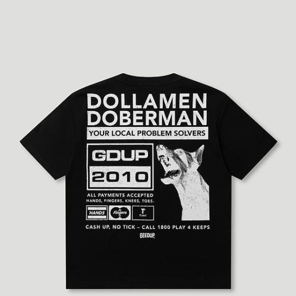 Geedup Dollamen Dobermann T-Shirt Black/White