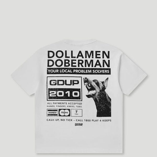 Geedup Dollamen Dobermann T-Shirt White/Black