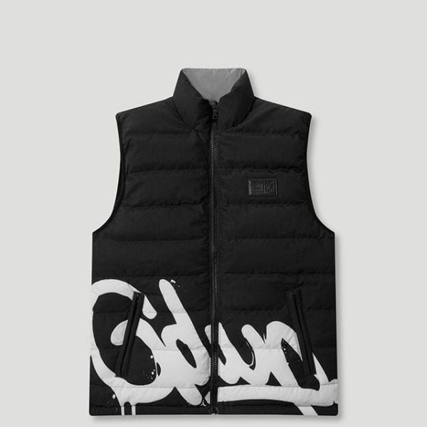 Geedup Handstyle/Team Logo Puffer Vest Black/Grey