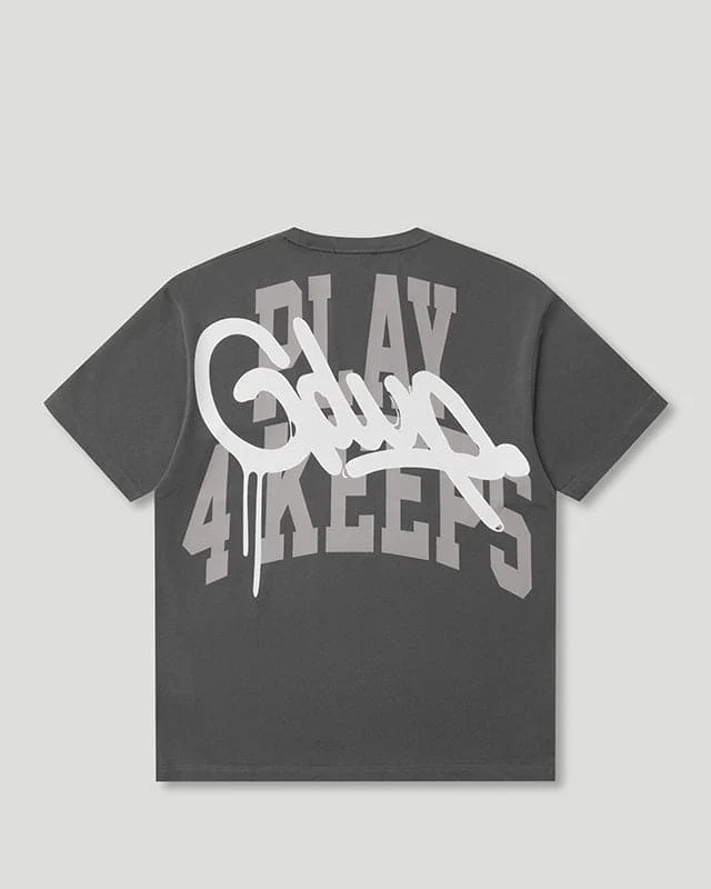 Geedup Play 4 Keeps T-Shirt Charcoal/White Geedup Play 4 Keeps T-Shirt Charcoal/White