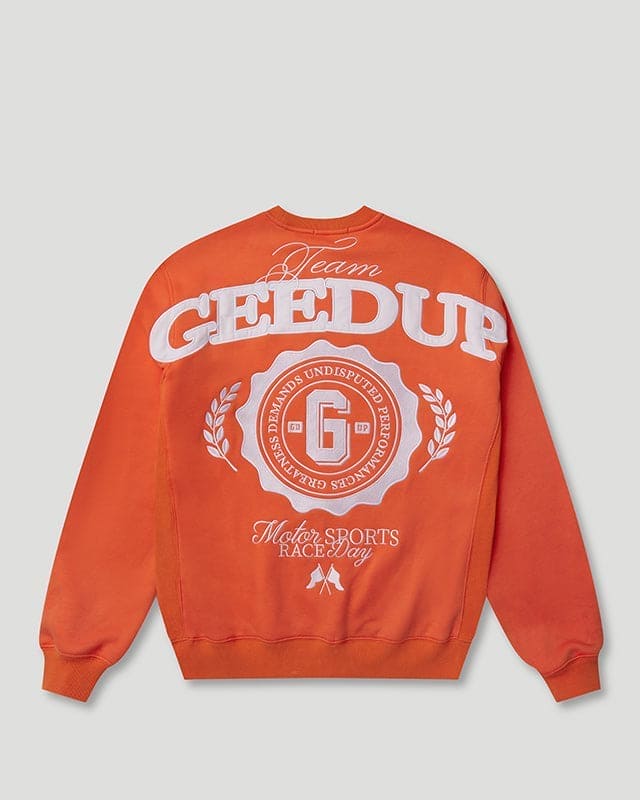 Geedup Team Crewneck OrangeWhite Geedup Team Crewneck Orange/White