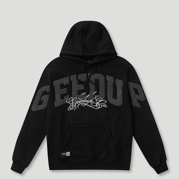 Geedup Team Logo Cursive Hoodie Black/Grey