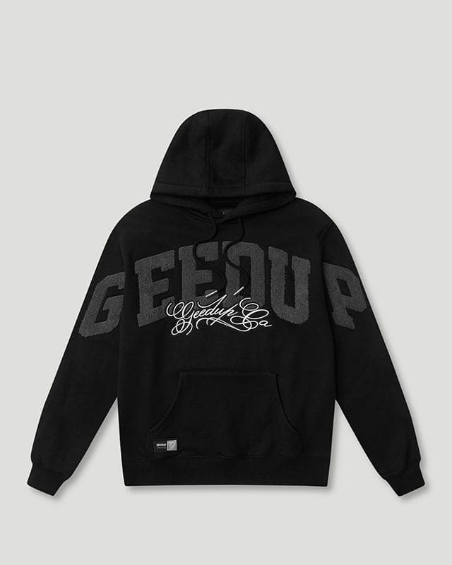 Geedup Team Logo Cursive Hoodie Black/Grey Geedup Team Logo Cursive Hoodie Black/Grey