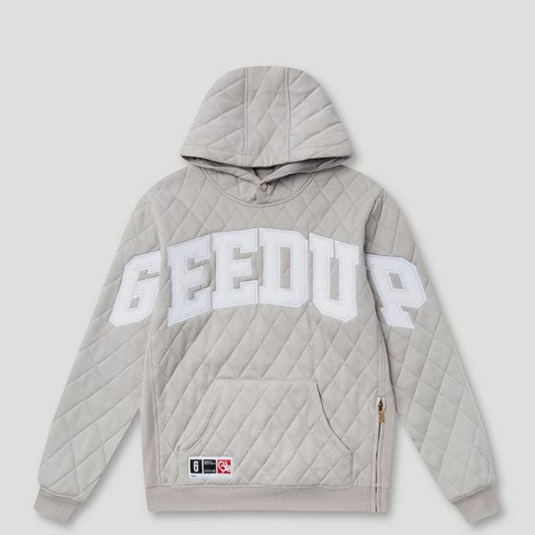 Geedup Team Logo Quilted Hoodie 2.0 Grey/White