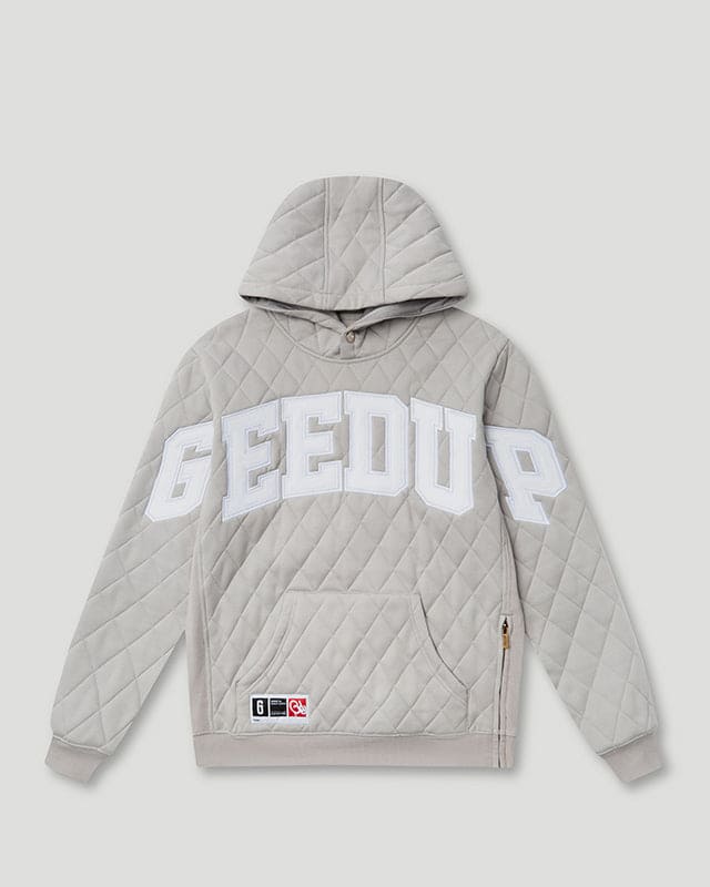 Geedup Team Logo Quilted Hoodie 2.0 Grey/White Geedup Team Logo Quilted Hoodie 2.0 Grey/White