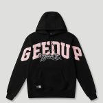 Geedup Team Logo Script Hoodie Black/Dusty Pink