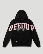 Geedup Team Logo Script Hoodie Black/Dusty Pink