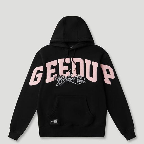 Geedup Team Logo Script Hoodie Black/Dusty Pink