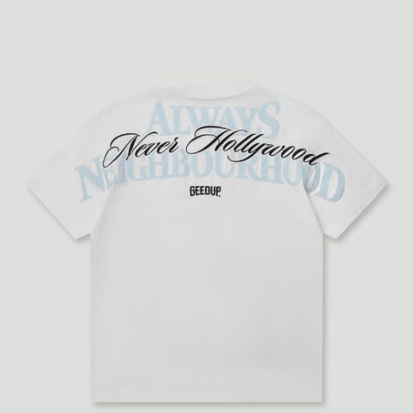 Geedup Always Neighbourhood Tee - White/Baby Blue