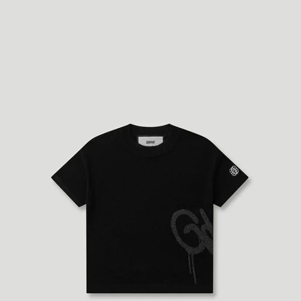 Geedup Handstyle Logo Knitted Lil Don Tee Black/Grey