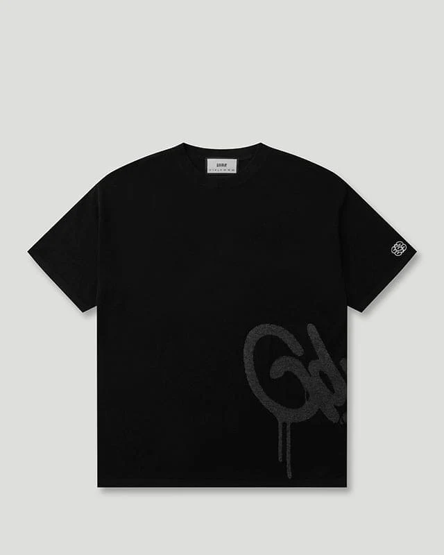 Geedup Handstyle Logo Knitted Tee Black Grey Geedup Handstyle Logo Knitted Tee Black/Grey
