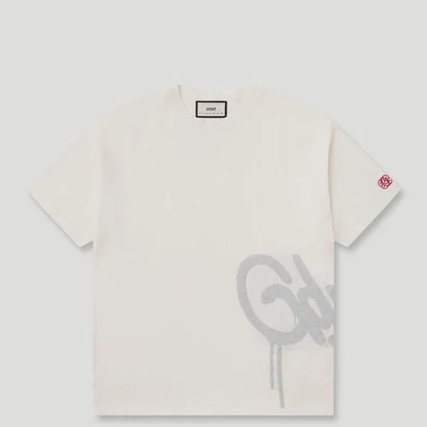 Geedup Handstyle Logo Knitted Tee Cream/Grey