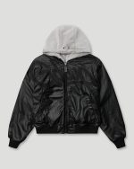 Geedup Handstyle Team Logo Reversible Leather/Faux Fur Jacket
