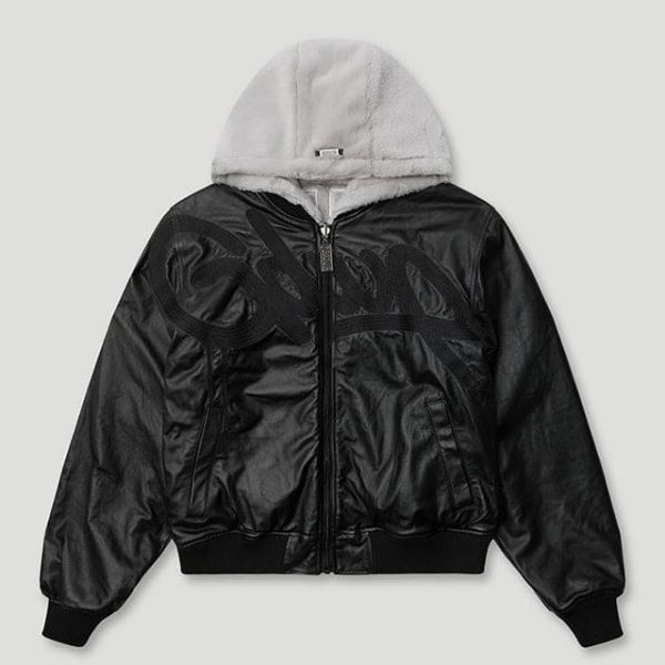 Geedup Handstyle Team Logo Reversible Leather/Faux Fur Jacket
