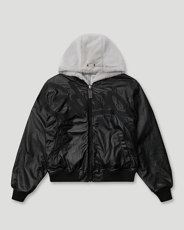 Geedup Handstyle Team Logo Reversible Leather Faux Fur Jacket Geedup Handstyle Team Logo Reversible Leather/Faux Fur Jacket