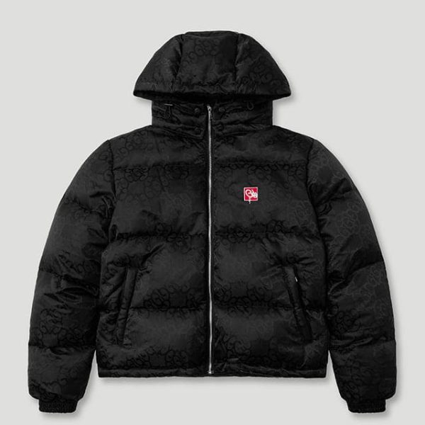 Geedup Mono Jacquard Duck Down Jacket Black