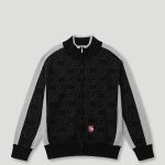 Geedup Mono Knitted Jacquard Zip Jacket Black/Grey