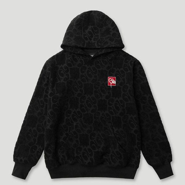 Geedup Mono Logo Jacquard Monogram Hoodie Black