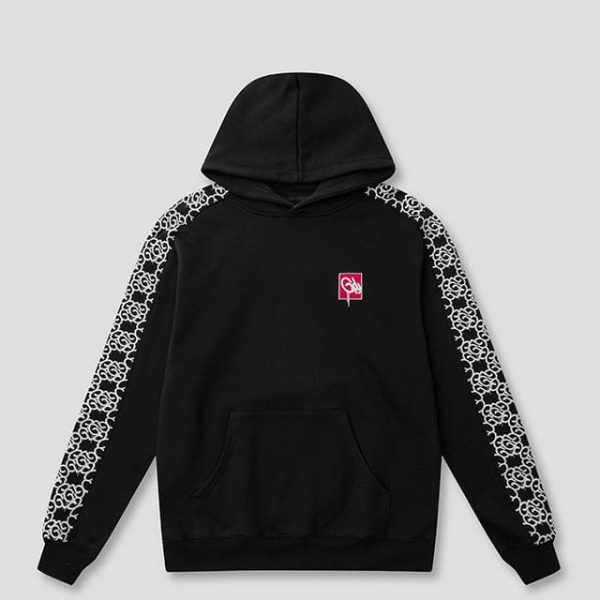 Geedup Mono Logo Tape Hoodie Black