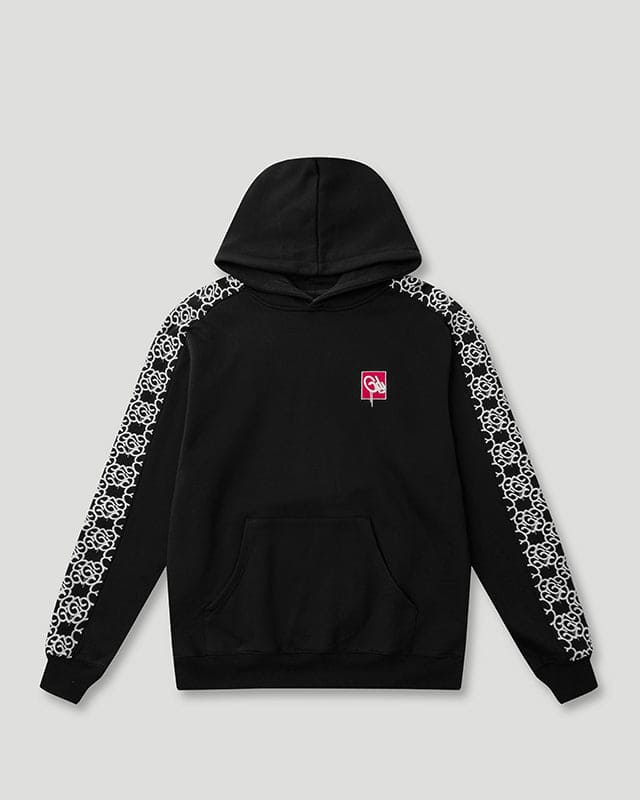 Geedup Mono Logo Tape Hoodie Black Geedup Mono Logo Tape Hoodie Black
