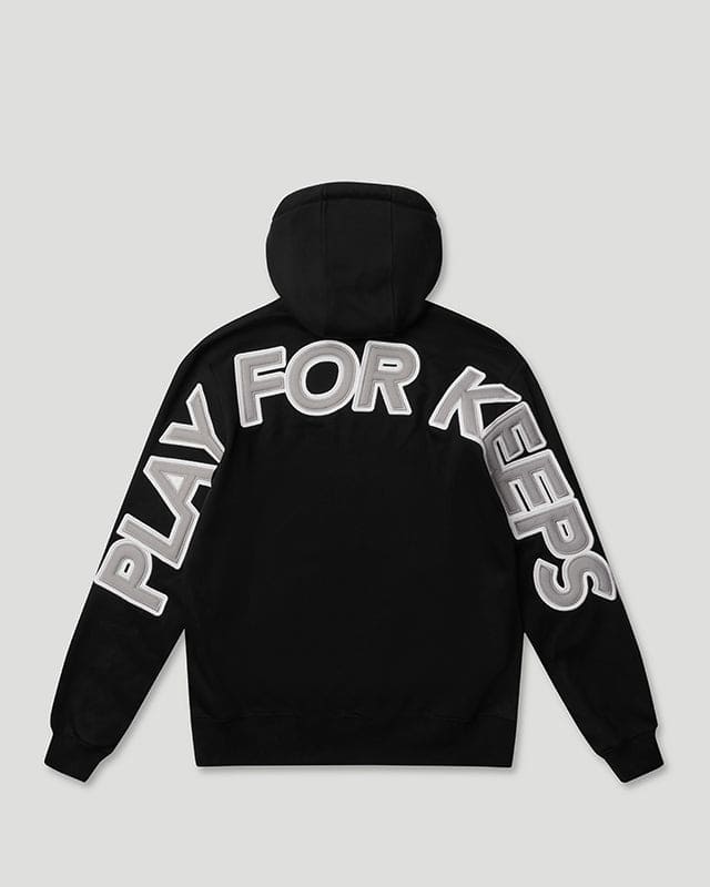 Geedup PLAY FOR KEEPS O S Hoodie Black Grey Geedup PLAY FOR KEEPS O/S Hoodie Black/Grey