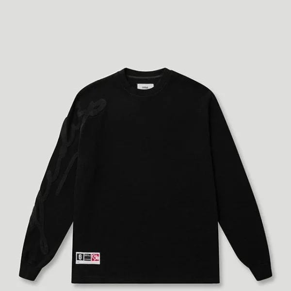Geedup Waffle Signature Long Sleeve Tee – Black